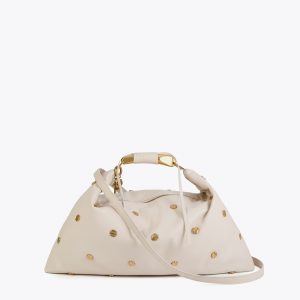 LOLA CASADEMUNT MS2604007 Bandolera tachas con textura CRUDO