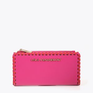 LOLA CASADEMUNT LS2612021 Cartera acabado contraste ROSA-ROJO