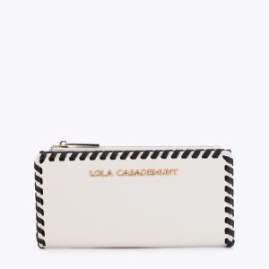 LOLA CASADEMUNT LS2612021 Cartera acabado contraste CRUDO-NEGRO