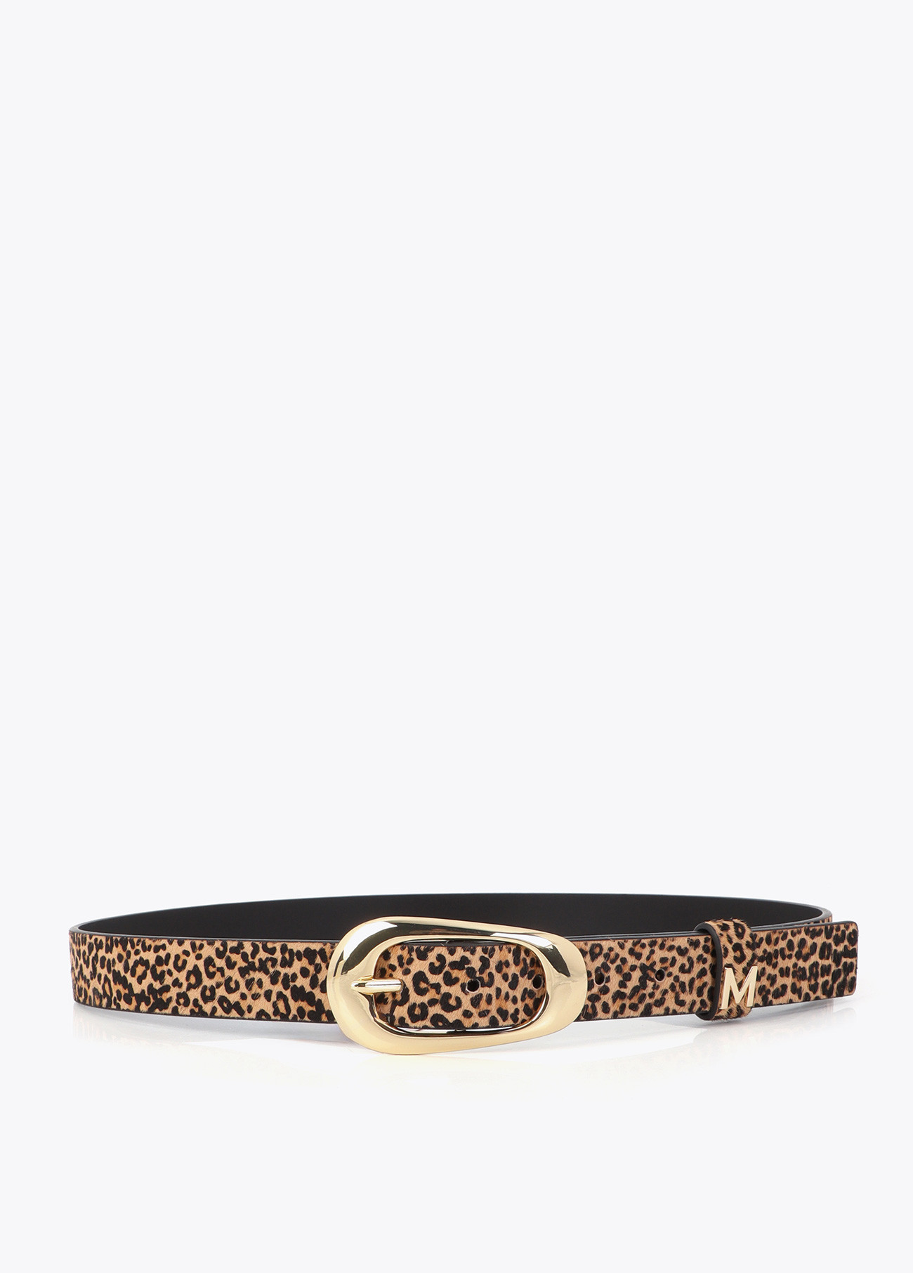 LOLA CASADEMUNT MS2606005 Cinturón fino estampado animal en piel MARRON-NEGRO