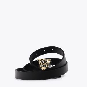 LOLA CASADEMUNT MS2606002 Cinturón hebilla leopardo personalizado NEGRO