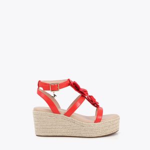 LOLA CASADEMUNT MS2605013 Cuña con adornos florales CORAL