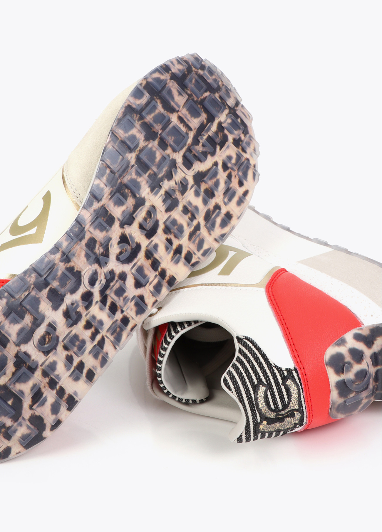 LOLA CASADEMUNT LS2605062 Deportiva con plataforma tricolor en tejidos combinados y detalles en piel CRUDO-GRIS - Imagen 5