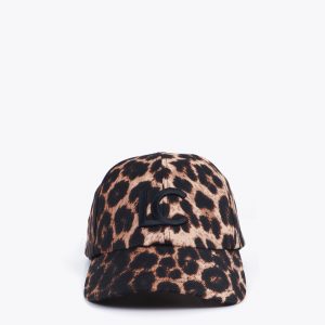 LOLA CASADEMUNT LS2607009 Gorra en leopardo con detalle lentejuelas MARRON-MARRON