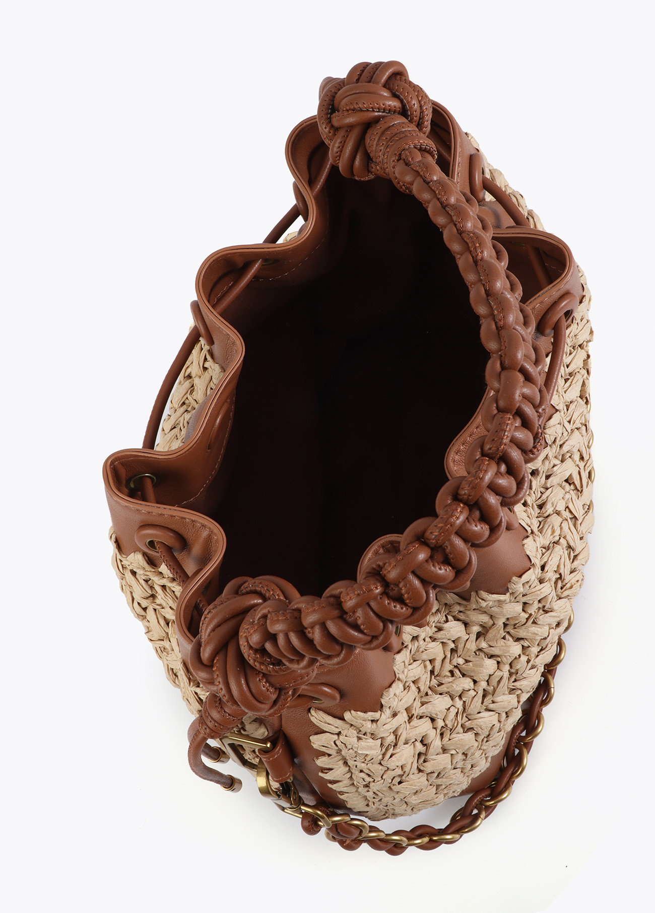 LOLA CASADEMUNT MS2604012 Judas combinada rafia y efecto piel MARRON - Imagen 3