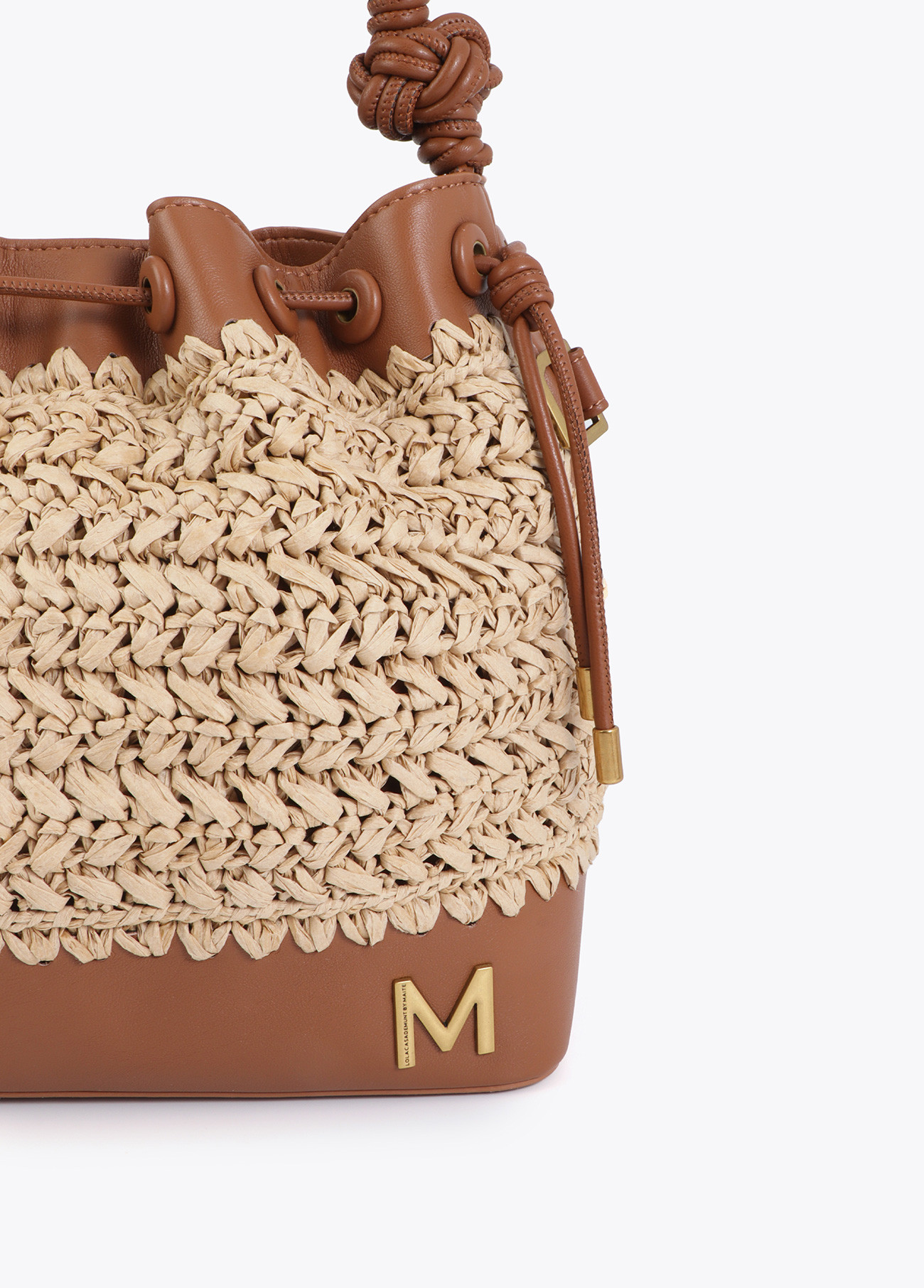 LOLA CASADEMUNT MS2604012 Judas combinada rafia y efecto piel MARRON - Imagen 4