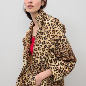 LOLA CASADEMUNT LS2602048 Parka animal print NEGRO-MARRON