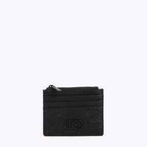 LOLA CASADEMUNT LS2612006 Tarjetero pespuntes logo NEGRO