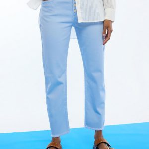 LOLA CASADEMUNT LS2614044 Pantalón campanita botones AZUL MEDIO