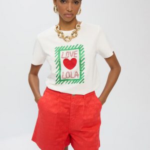 LOLA CASADEMUNT LS2615041 Camiseta LOVE LOLA joyas BLANCO