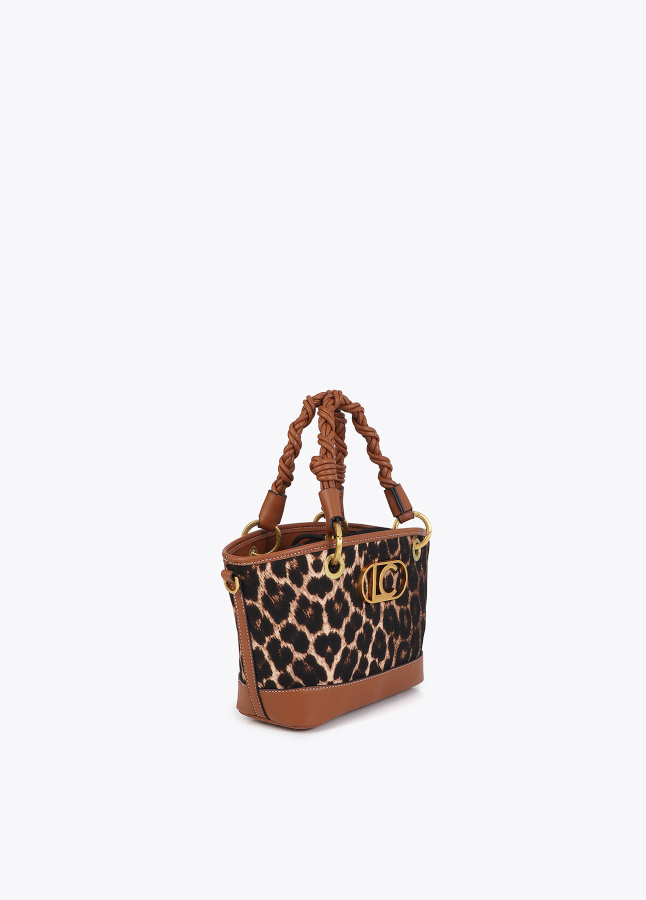 LOLA CASADEMUNT LS2604032 Mini capazo leopardo y efecto piel MARRON-MARRON - Imagen 3