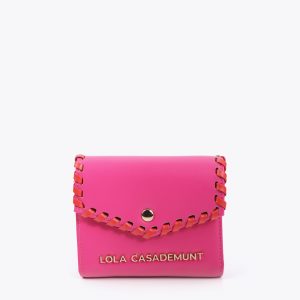 LOLA CASADEMUNT LS2612022 Monedero acabado contraste ROSA-ROJO