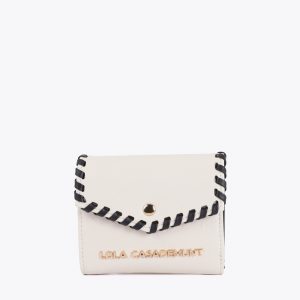 LOLA CASADEMUNT LS2612022 Monedero acabado contraste CRUDO-NEGRO