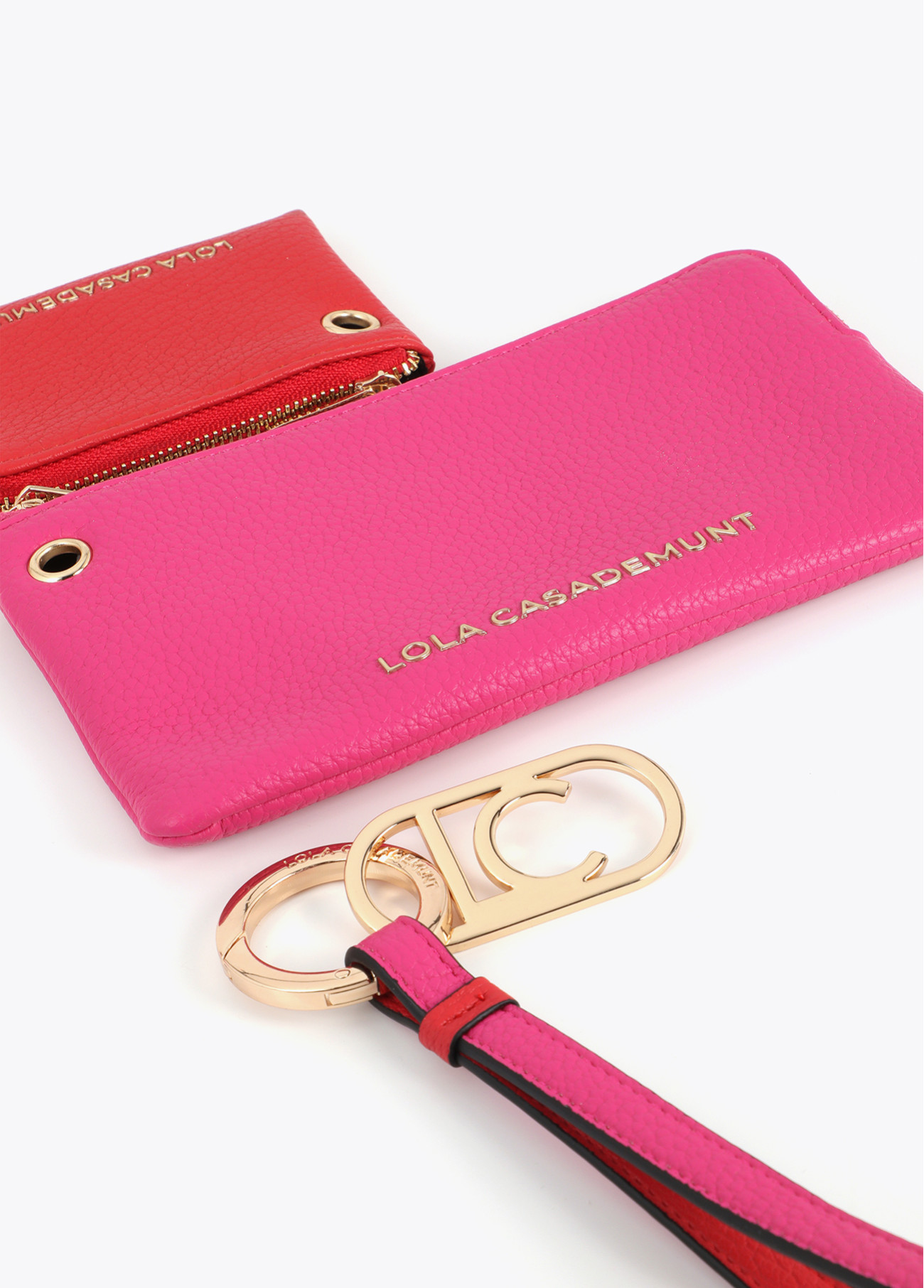 LOLA CASADEMUNT LS2612020 Monedero doble con colgante LC ROSA-ROJO - Imagen 2