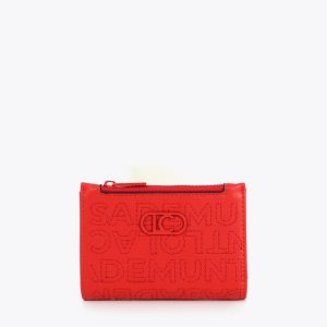 LOLA CASADEMUNT LS2612005 Monedero pespuntes logo ROJO