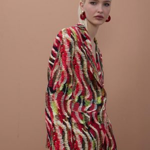 LOLA CASADEMUNT MS2602013 Americana fluida estampada ROJO-MULTICOLOR