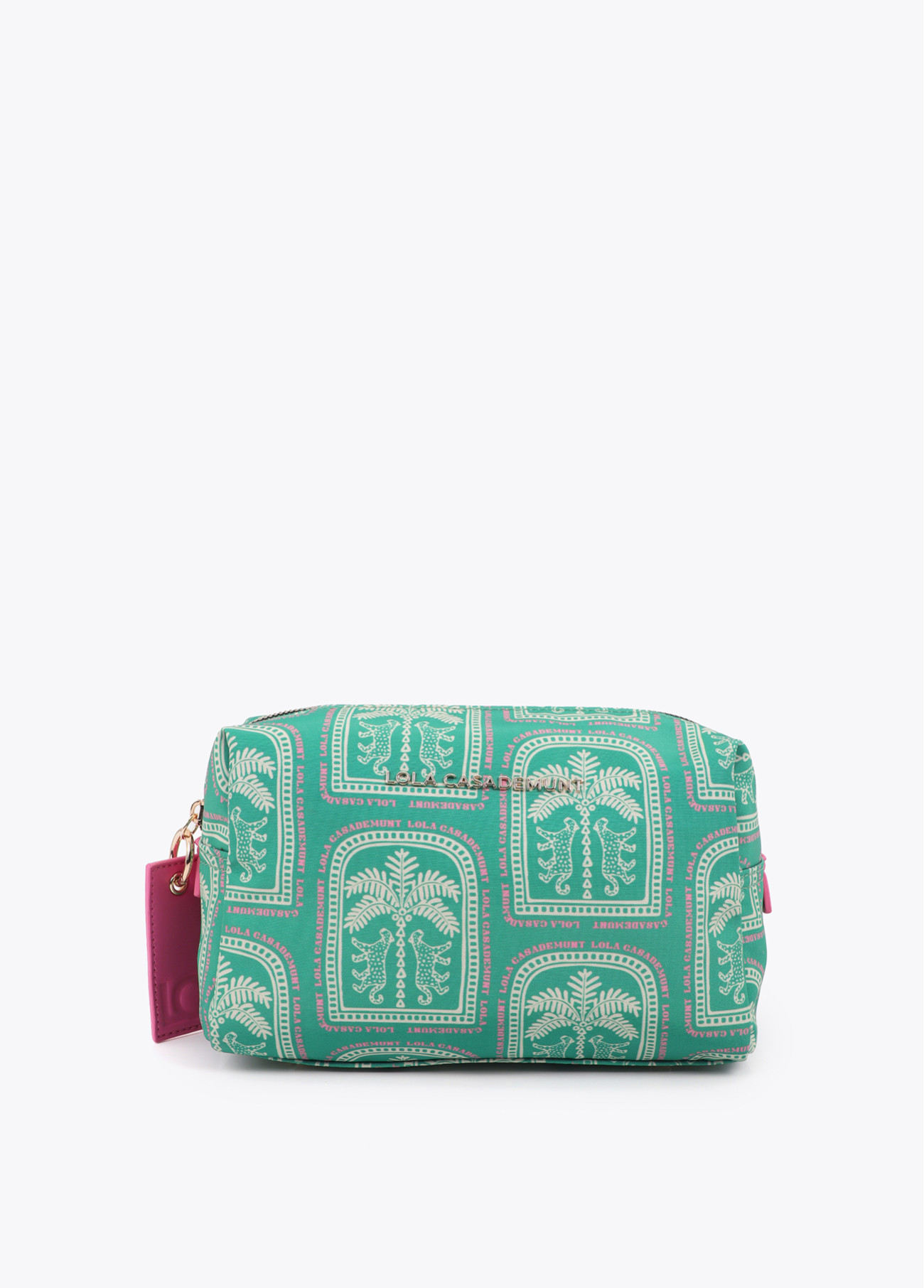 LOLA CASADEMUNT LS2612002 Neceser de nylon estampado multicolor VERDE-MULTICOLOR