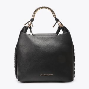 LOLA CASADEMUNT LS2604019 Shopper asa metálica troquelada NEGRO