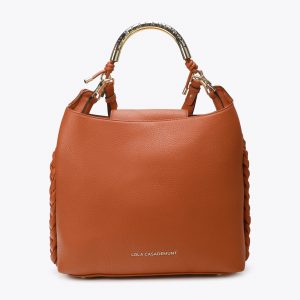 LOLA CASADEMUNT LS2604019 Shopper asa metálica troquelada CAMEL