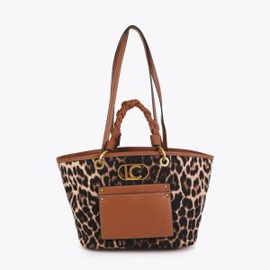 LOLA CASADEMUNT LS2604033 Shopper leopardo y efecto piel MARRON-MARRON