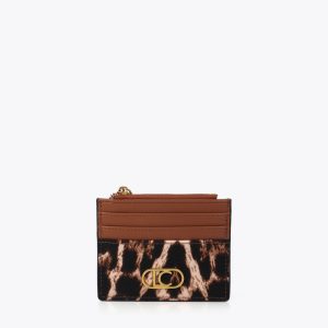 LOLA CASADEMUNT LS2612010 Tarjetero animal print MARRON-NEGRO