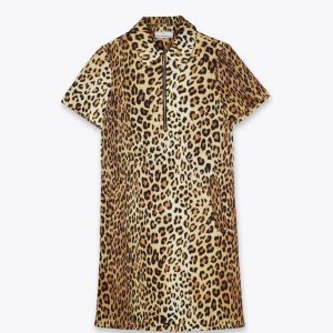 LOLA CASADEMUNT LS2616134 Vestido camisero corto animal print NEGRO-MARRON