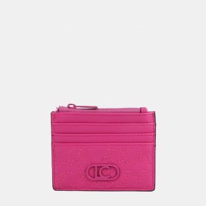 LOLA CASADEMUNT LS2612006 Tarjetero pespuntes logo FUCSIA