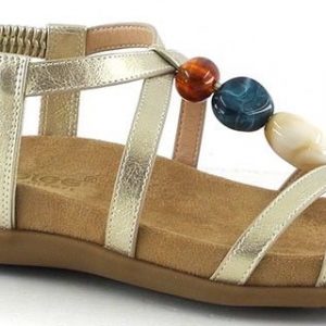AMARPIES ABZ30219 SANDALIA PLANA TIRAS PEDRERIA TALON ELASTICO
