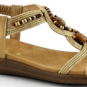 AMARPIES AKO30245 SANDALIA CONFORT TIRAS PEDRERIA BRONCE