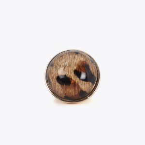 LOLA CASADEMUNT LS2603091 Anillo combinado metal y animal print METAL-MULTICOLOR