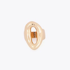 LOLA CASADEMUNT LS2603087 Anillo metálico eslabon relieve DORADO