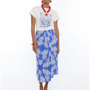 LOLA CASADEMUNT LS2615110 Camiseta LOLA CASADEMUNT boho BLANCO