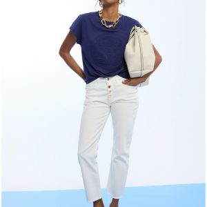 LOLA CASADEMUNT LS2615042 Camiseta logo embossing NAVY