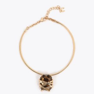LOLA CASADEMUNT LS2603074 Choker metálico maxi cristal Dorado