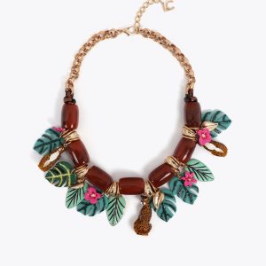 LOLA CASADEMUNT LS2603083 Collar corto cadena con charms tropicales Metal-multicolor