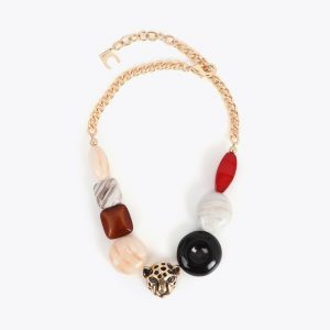 LOLA CASADEMUNT LS2603017 Collar corto cadena con detalles acrílicos multicolor Metal-multicolor