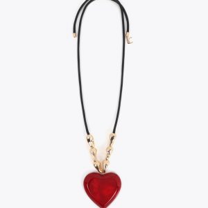 LOLA CASADEMUNT LS2603003 Collar largo colgante corazón Rojo-metal