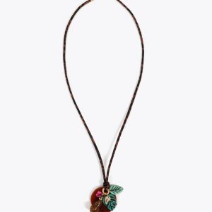 LOLA CASADEMUNT LS2603084 Collar largo cordón animal print y charms tropicales Metal-multicolor