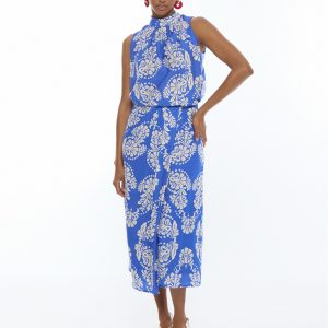 LOLA CASADEMUNT LS2614037 Cluotte paisley AZUL-BLANCO
