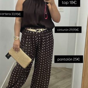 NINETTE PANTALÓN LUNARES MARRON