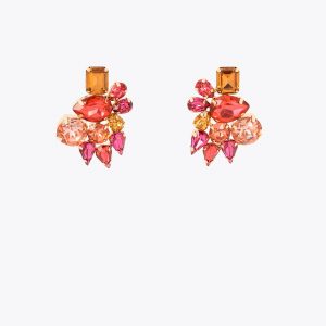 LOLA CASADEMUNT LS2603078 Maxi pendientes joya cristales multicolor	Rosa-naranja