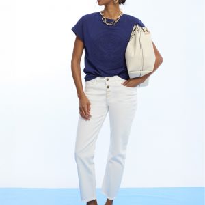 LOLA CASADEMUNT LS2614044 Pantalón campanita botones CRUDO