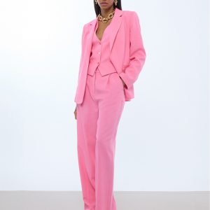 LOLA CASADEMUNT LS2614038 Pantalón palazzo pliegues ROSA