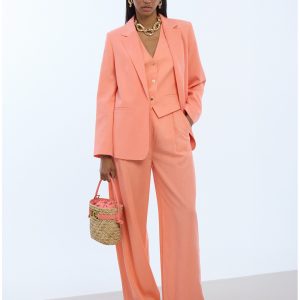 LOLA CASADEMUNT LS2614038 Pantalón palazzo pliegues CORAL