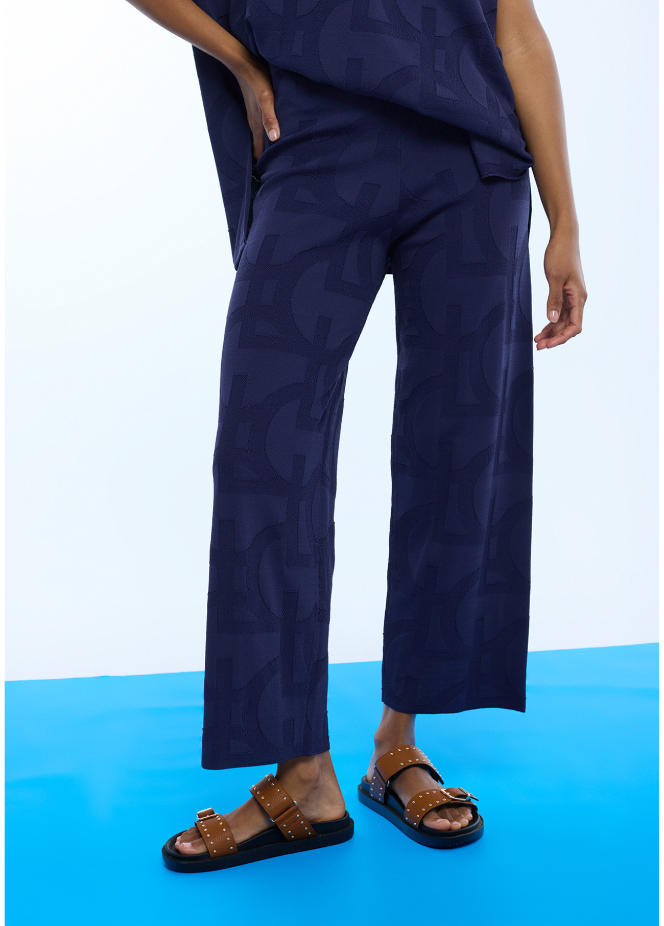 LOLA CASADEMUNT LS2614051 Pantalon tricot jaquard LC NAVY - Imagen 4