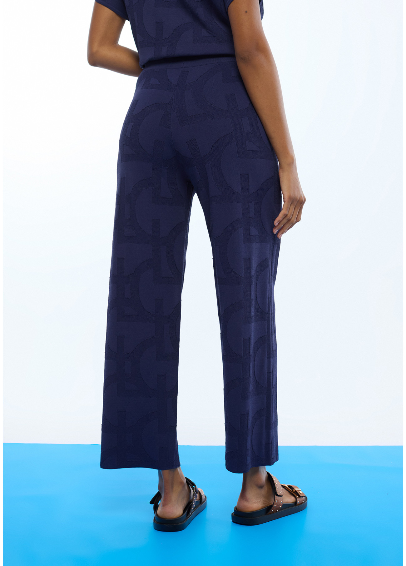LOLA CASADEMUNT LS2614051 Pantalon tricot jaquard LC NAVY - Imagen 5