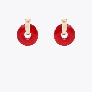 LOLA CASADEMUNT LS2603005 Pendiente combinado discos acrílicos Rojo-metal