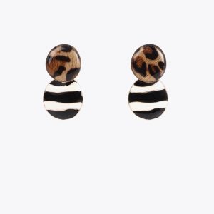 LOLA CASADEMUNT LS2603015 Pendiente combinado lacado a rayas y animal print	Metal-multicolor