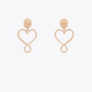LOLA CASADEMUNT LS2603086 Pendiente corazón infinito textura martillado Dorado