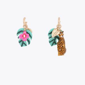 LOLA CASADEMUNT LS2603082 Pendientes de aro con charms tropicales Metal-multicolor